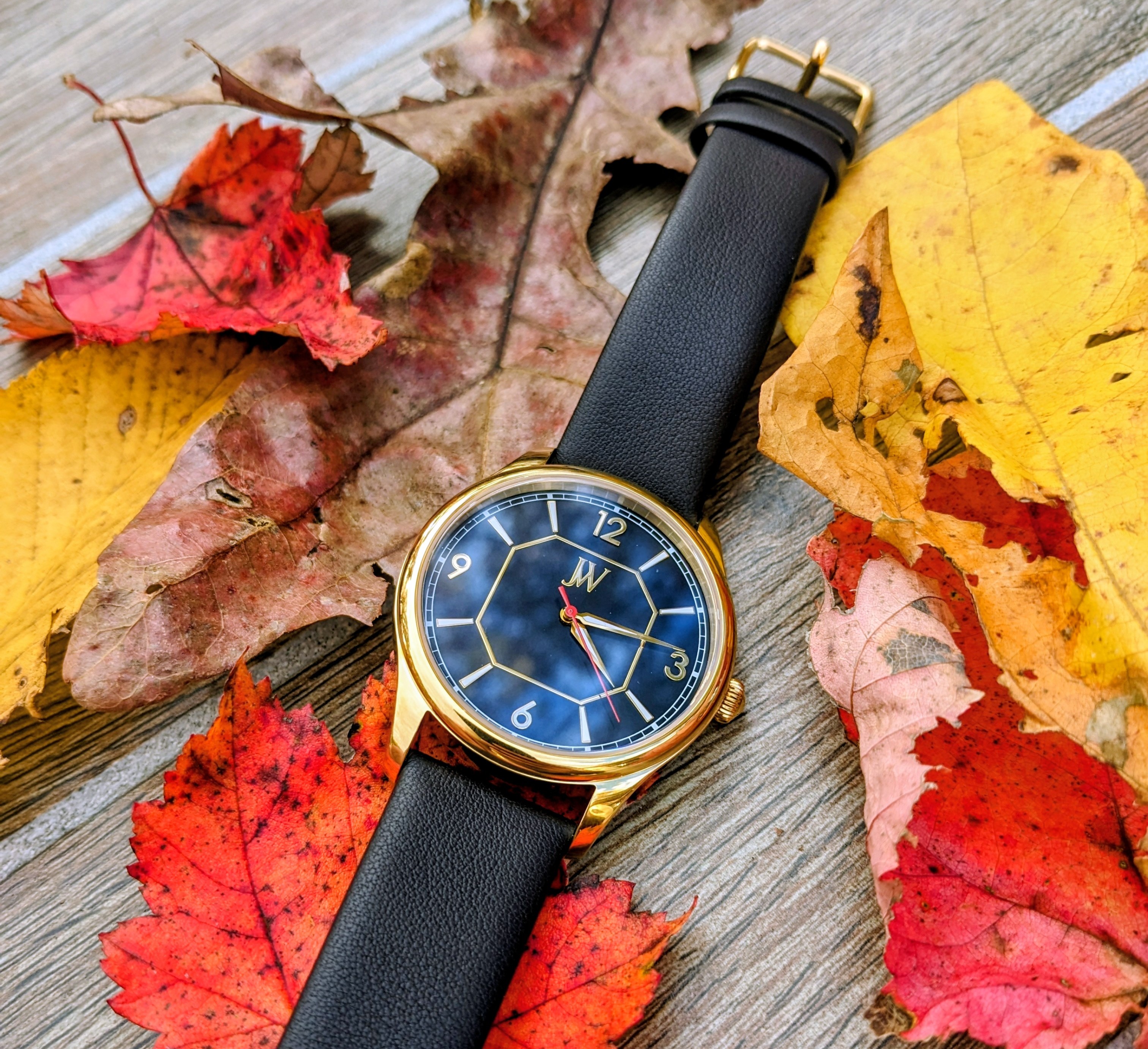 JWalker New Deco watch with autumn leaves
